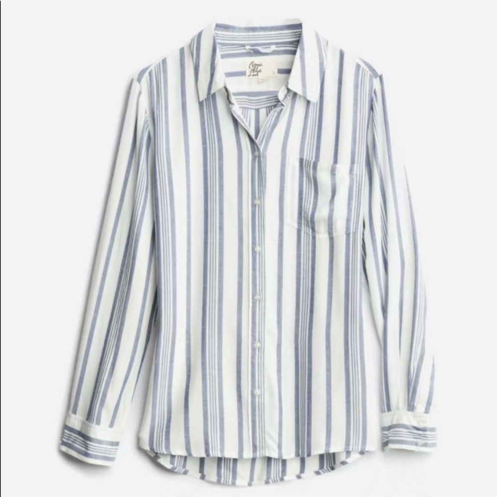 Cosmic Blue Love Button Down Top